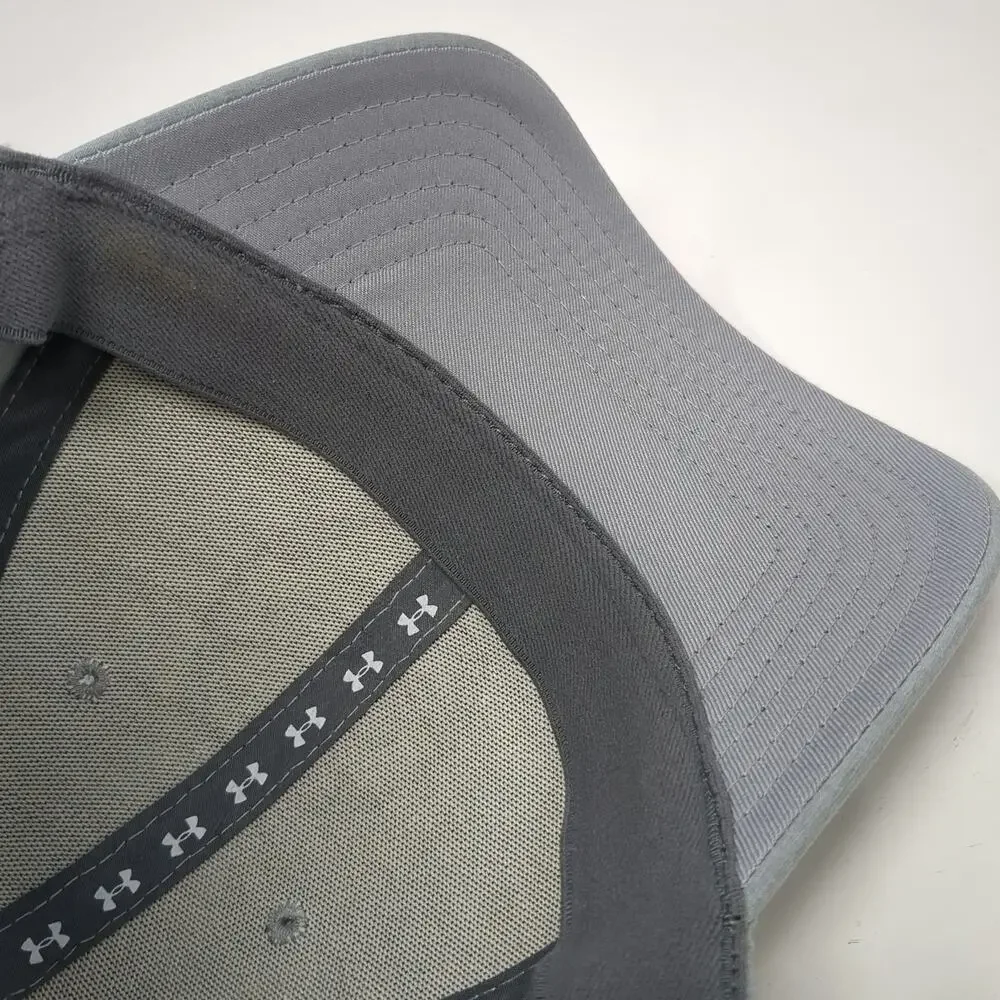 Under Armour Baseball Cap Gray XL Stretch Fit Circular Logo Patch Athletic Hat